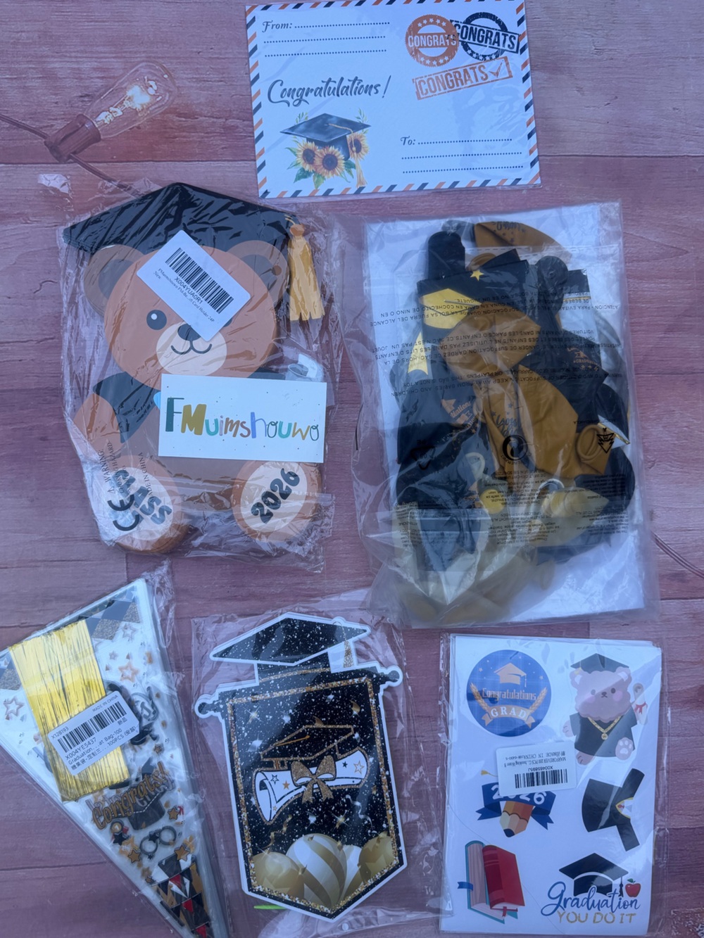 Graduation Party Supplies Decor Kit in Gold and Black - Unbranded